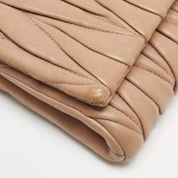 Miu Miu Beige Matelassé Leather Crossbody Bag