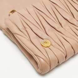 Miu Miu Beige Matelassé Leather Crossbody Bag