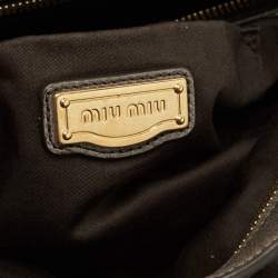 Miu Miu Grey Vitello Lux Leather Side Bow Bag