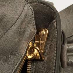 Miu Miu Grey Vitello Lux Leather Side Bow Bag