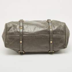 Miu Miu Grey Vitello Lux Leather Side Bow Bag