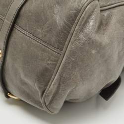 Miu Miu Grey Vitello Lux Leather Side Bow Bag