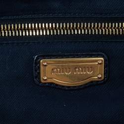 Pre Owned Miu Miu Silver/Black Sequins and Leather Tote