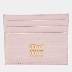 Miu Miu Pink Leather Card Holder