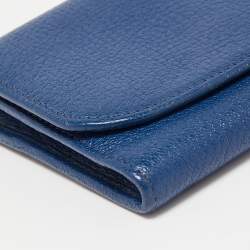 Pre Owned Miu Miu Blue Leather Flap Continental Wallet