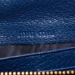 Pre Owned Miu Miu Blue Leather Flap Continental Wallet