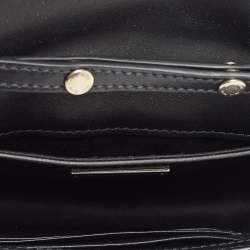 Miu Miu Cream/Black Lizard Embossed Leather Crystal Embellished Dahlia Crossbody Bag