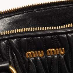 Miu Miu Black Matelassé Leather Bauletto Satchel