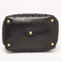 Miu Miu Black Matelassé Leather Bauletto Satchel