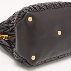 Miu Miu Black Matelassé Leather Bauletto Satchel