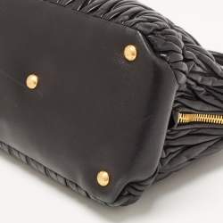 Miu Miu Black Matelassé Leather Bauletto Satchel