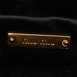 Miu Miu Gold/Black Lurex Fabric and Leather Bow Detail Clutch