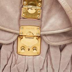 Miu Miu Pink Matelassé Leather Coffer Hobo