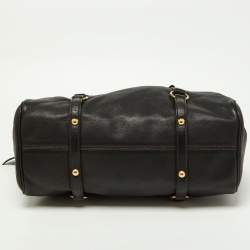 Pre Owned Miu Miu Black Leather Bow Bag