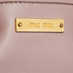 Miu Miu Old Rose Matelasse Leather Flap Chain Clutch 