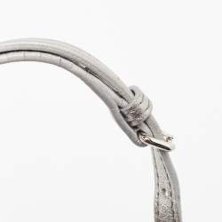 Miu Miu Silver Matelasse Leather Phone Holder Crossbody Bag