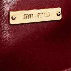 Miu Miu Red Matelassé Leather Frame Chain Clutch 