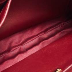 Miu Miu Red Matelassé Leather Frame Chain Clutch 