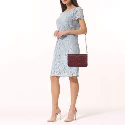 Miu Miu Red Matelassé Leather Frame Chain Clutch 