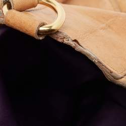 Miu Miu Beige Leather Patchwork Hobo