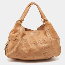 Miu Miu Beige Leather Patchwork Hobo
