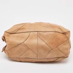 Miu Miu Beige Leather Patchwork Hobo