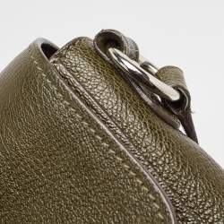 Miu Miu Green Madras Leather Pushlock Flap Crossbody Bag