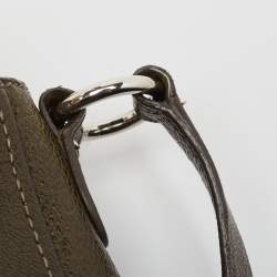 Miu Miu Green Madras Leather Pushlock Flap Crossbody Bag