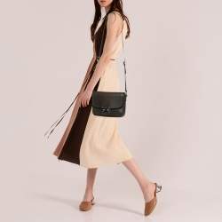 Miu Miu Green Madras Leather Pushlock Flap Crossbody Bag