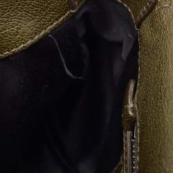 Miu Miu Green Madras Leather Pushlock Flap Crossbody Bag