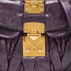 Miu Miu Purple Matelassé Leather Small Coffer Hobo