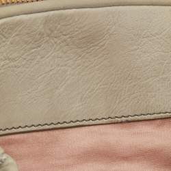 Miu Miu Grey Matelassé Leather Double Zip Satchel