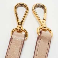 Miu Miu Old Rose Vitello Shine Leather Bauletto Zip Satchel