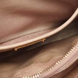 Miu Miu Old Rose Vitello Shine Leather Bauletto Zip Satchel