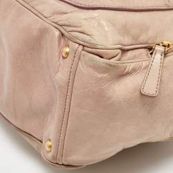 Miu Miu Beige Vitello Luz Leather Multiple Pocket Satchel