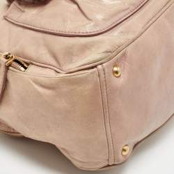 Miu Miu Beige Vitello Luz Leather Multiple Pocket Satchel