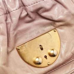 Miu Miu Beige Vitello Luz Leather Multiple Pocket Satchel