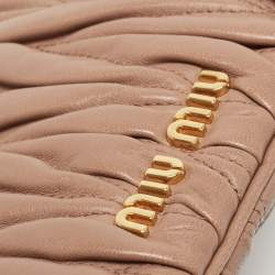 Miu Miu Beige Matelasse Leather Frame Clutch
