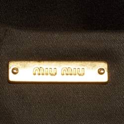 Miu Miu Beige Matelasse Leather Frame Clutch