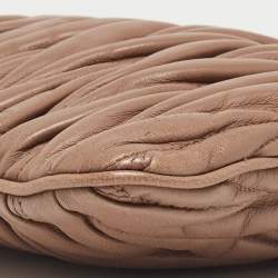 Miu Miu Beige Matelasse Leather Frame Clutch