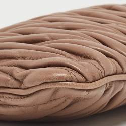 Miu Miu Beige Matelasse Leather Frame Clutch