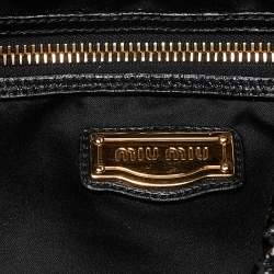 Miu Miu Black Matelassé Patent Leather Tote
