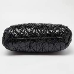 Miu Miu Black Matelassé Patent Leather Tote