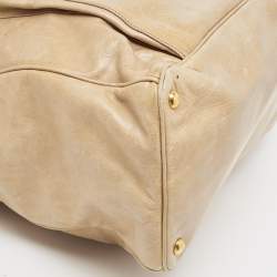 Miu Miu Beige Leather Front Pocket Tote
