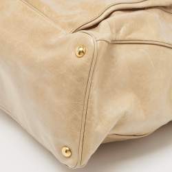 Miu Miu Beige Leather Front Pocket Tote