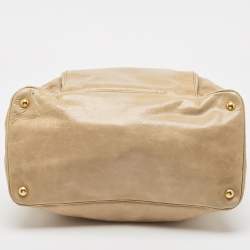 Miu Miu Beige Leather Front Pocket Tote