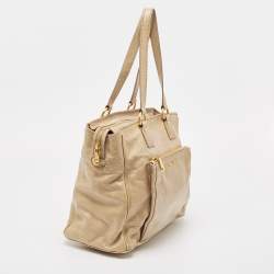 Miu Miu Beige Leather Front Pocket Tote