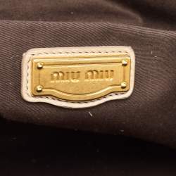 Miu Miu Beige Leather Front Pocket Tote