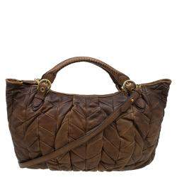 Miu Miu Cammello Patchwork Leather Tote