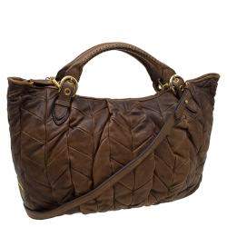 Miu Miu Cammello Patchwork Leather Tote
